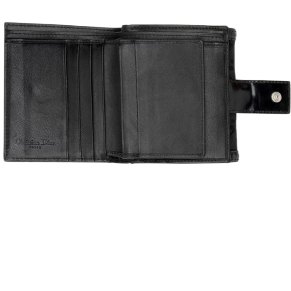 Christian Dior Trotter Oblique Jacquard Compact Wallet With Crystals